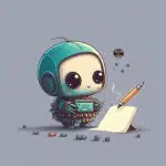 Batataazul logo for an ai writer software use a cute robot in 7eabd4ac ca57 4e74 bf07 fe814169d2c0