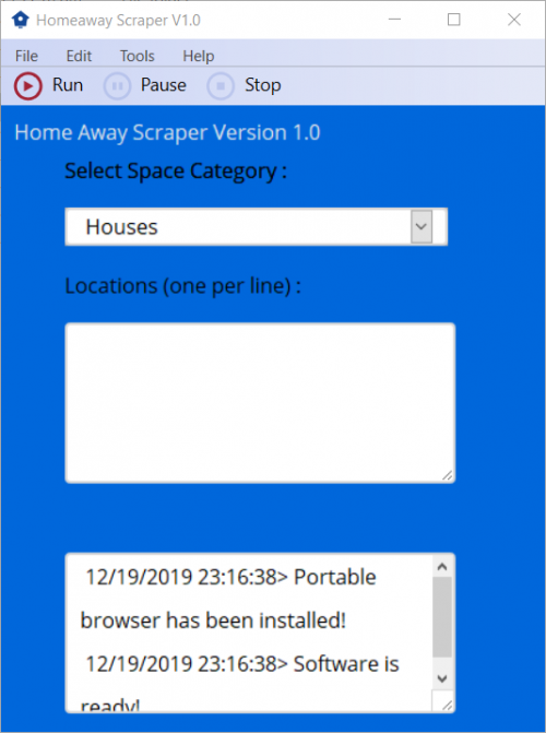 Home Away Scraper UI