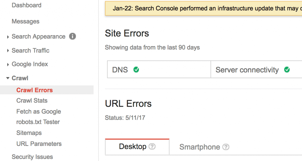 google crawl error