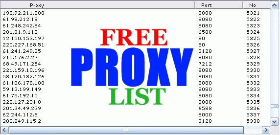 free proxy list usa